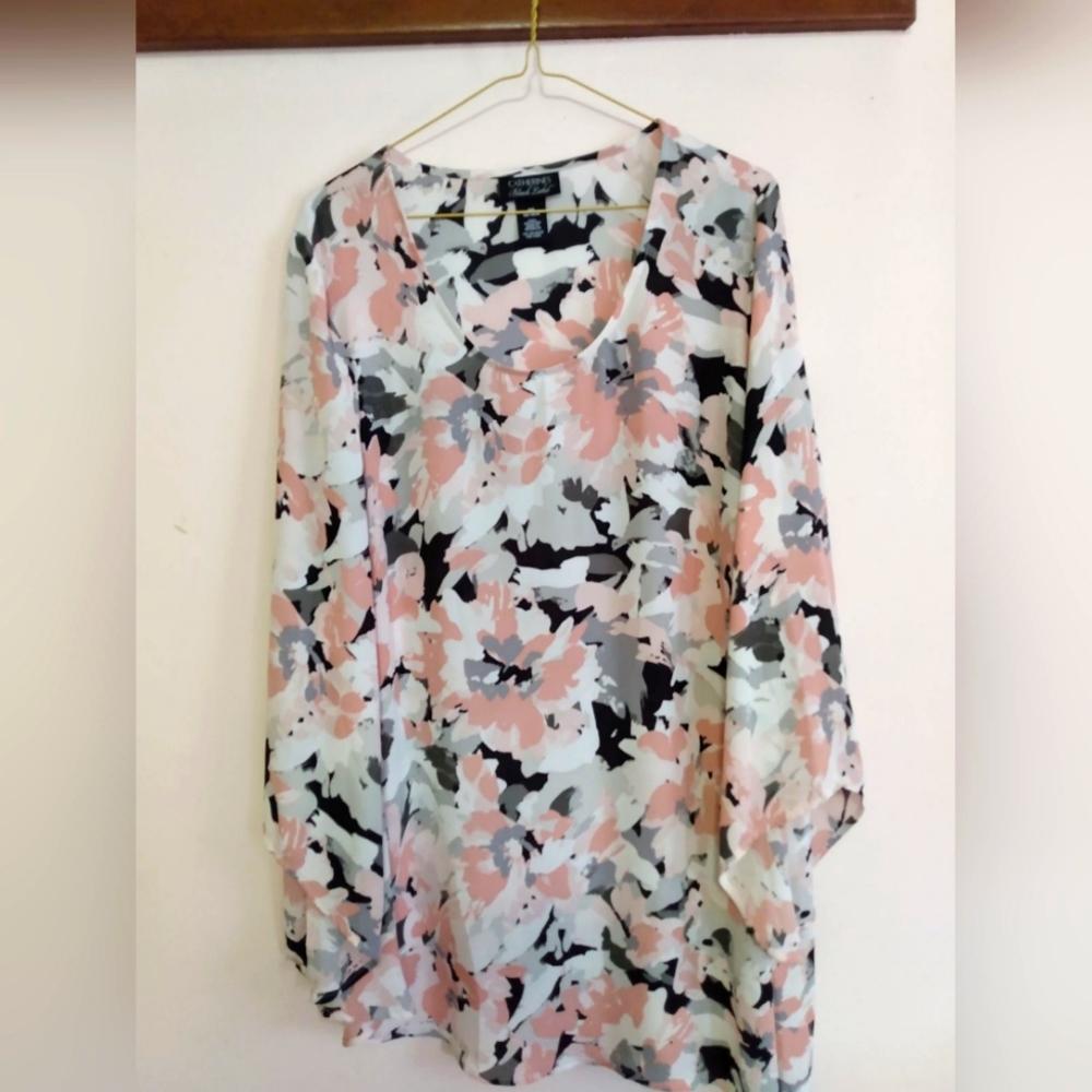 Catherine's Black Label 0X Floral Blouse